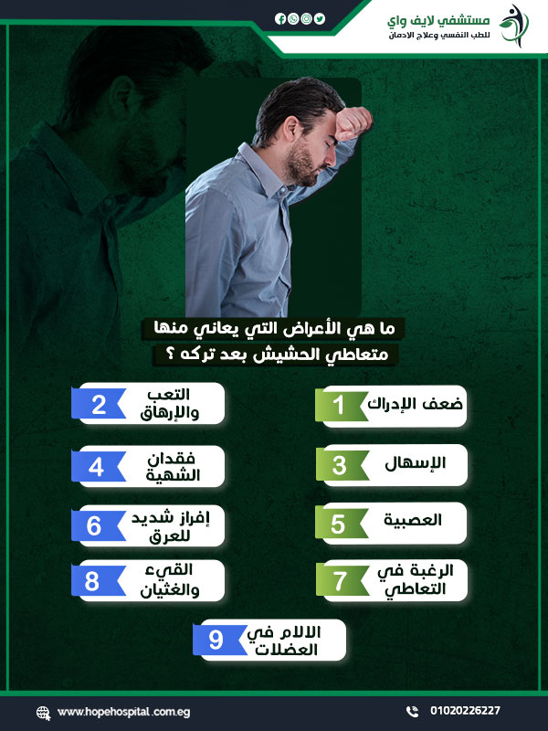 ما هي الأعراض التي يعاني منها متعاطي الحشيش بعد تركه ؟