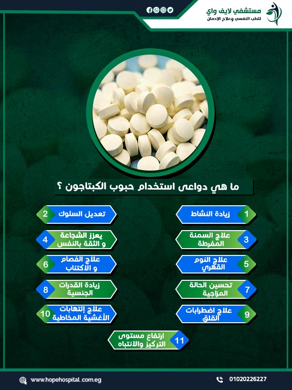 ما هي دواعى استخدام حبوب الكبتاجون ؟